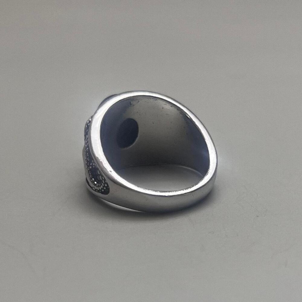 Vintage Silver Gothic Snake Black Pearl Ring – Size 8, Unisex, Brand New - Picture 6 of 8